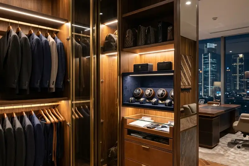 Desain Wardrobe Khusus Jas dan Tas Executive di Ruang CEO